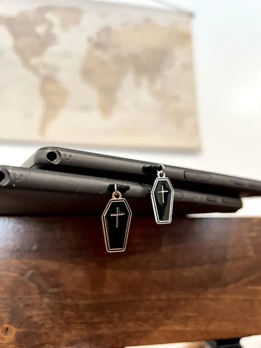 Black Coffin Kindle Charm