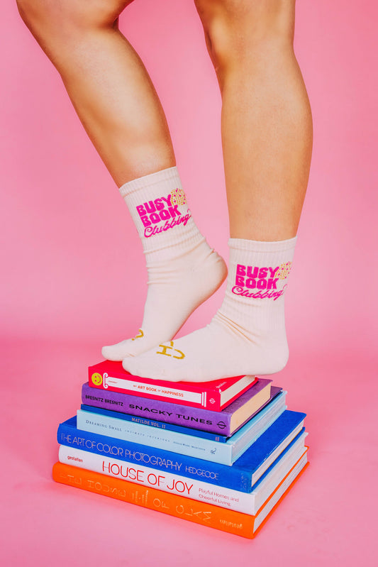 Busy Book Clubbing Cute Reading Disco Ball Socks
