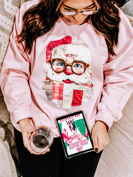 Patchwork Santa Sweatshirt