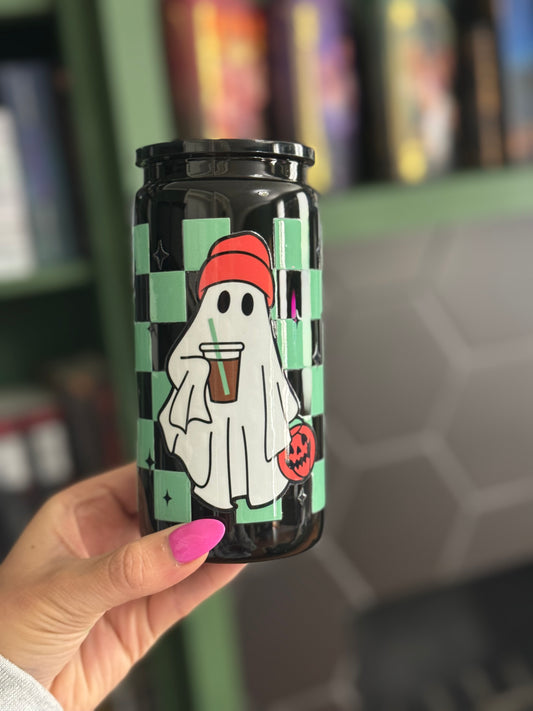 Green Checker ghost cup