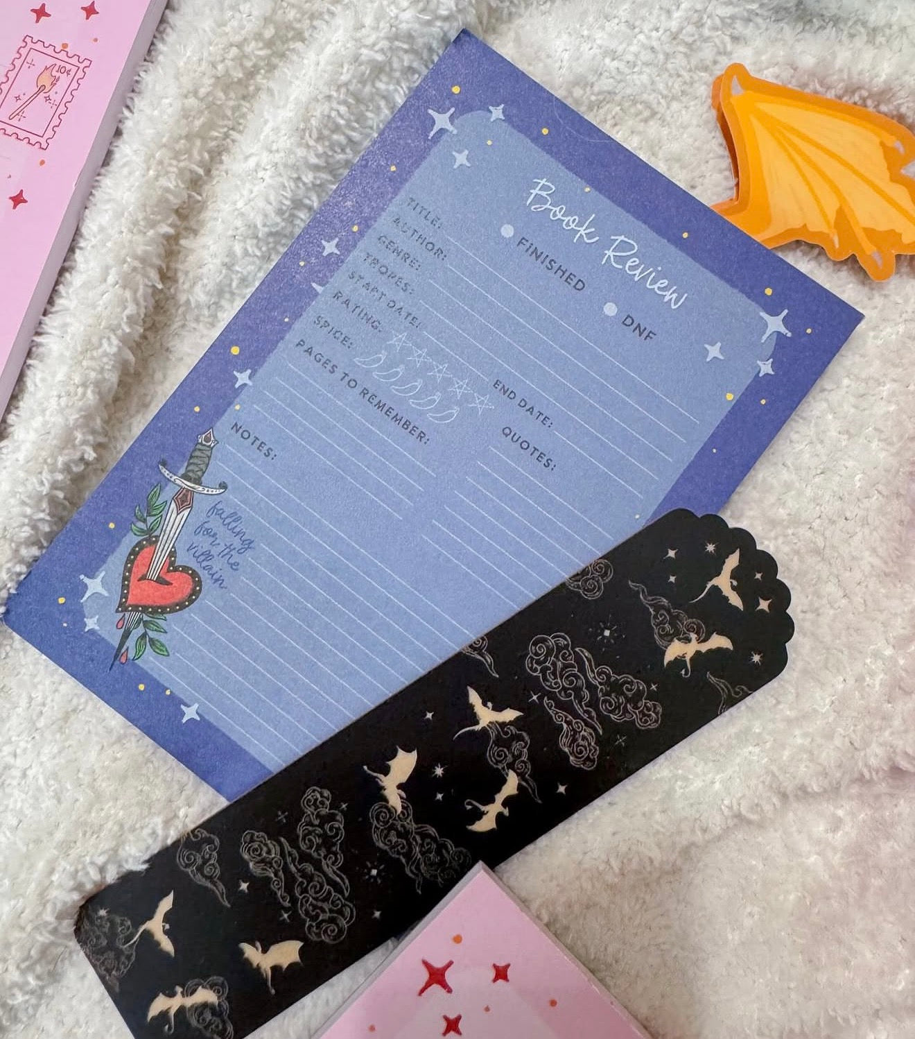 Falling for the Villain Review Notepad