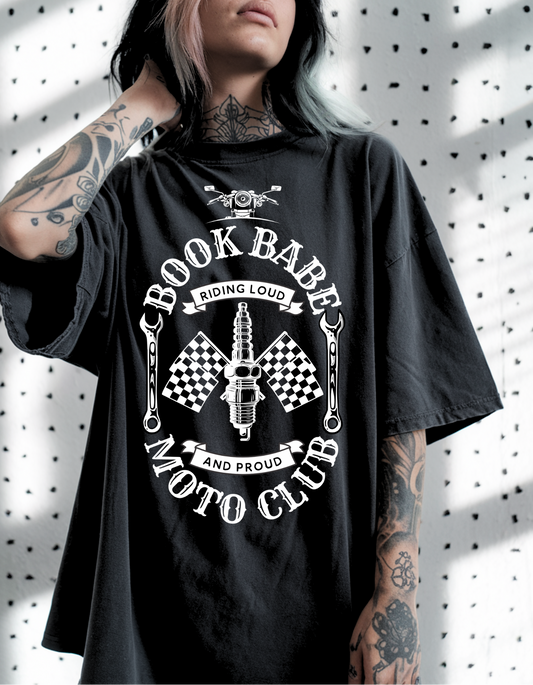 Book Babe Moto Club heavyweight t-shirt