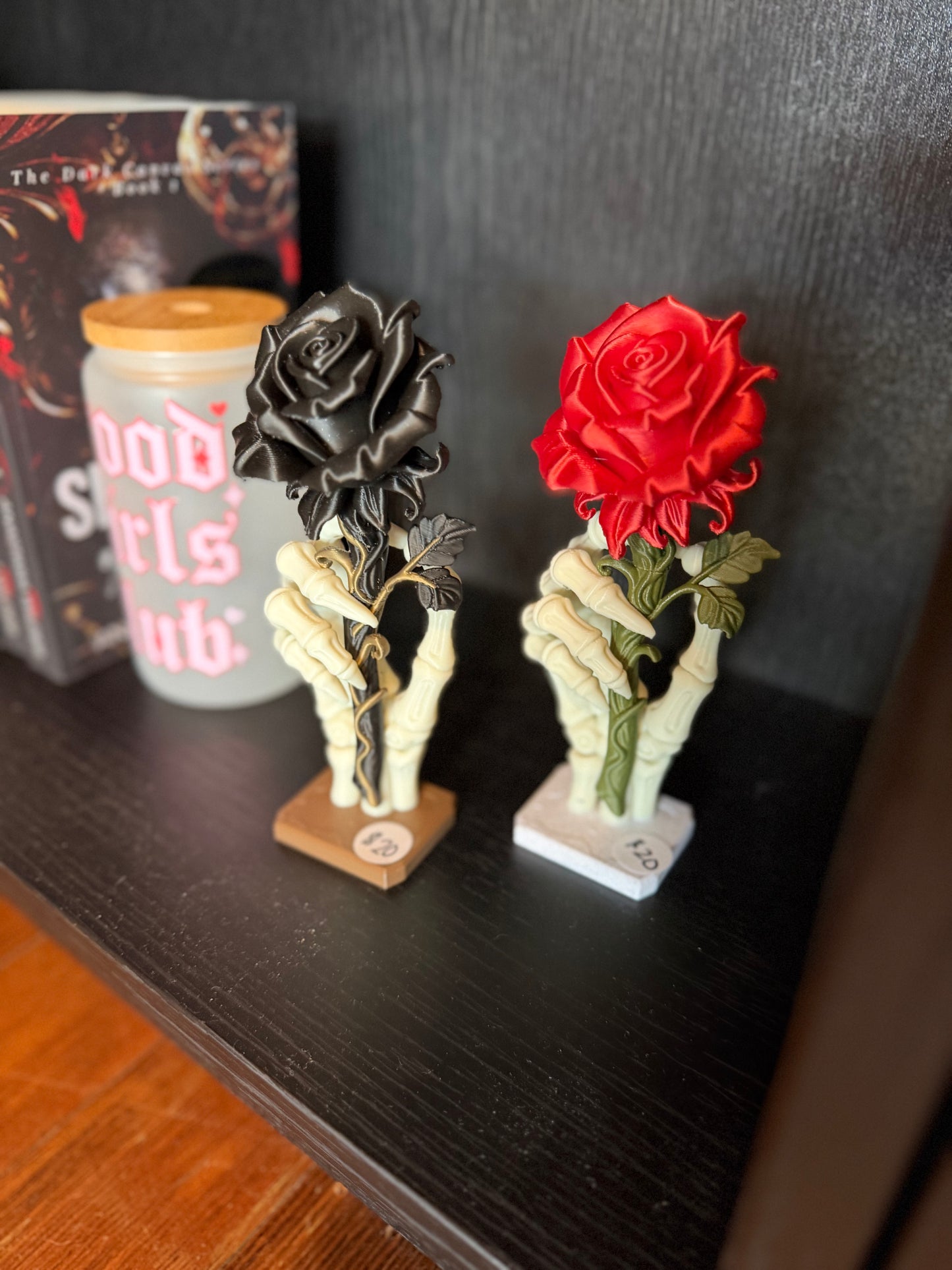 Skeleton holding rose 3D