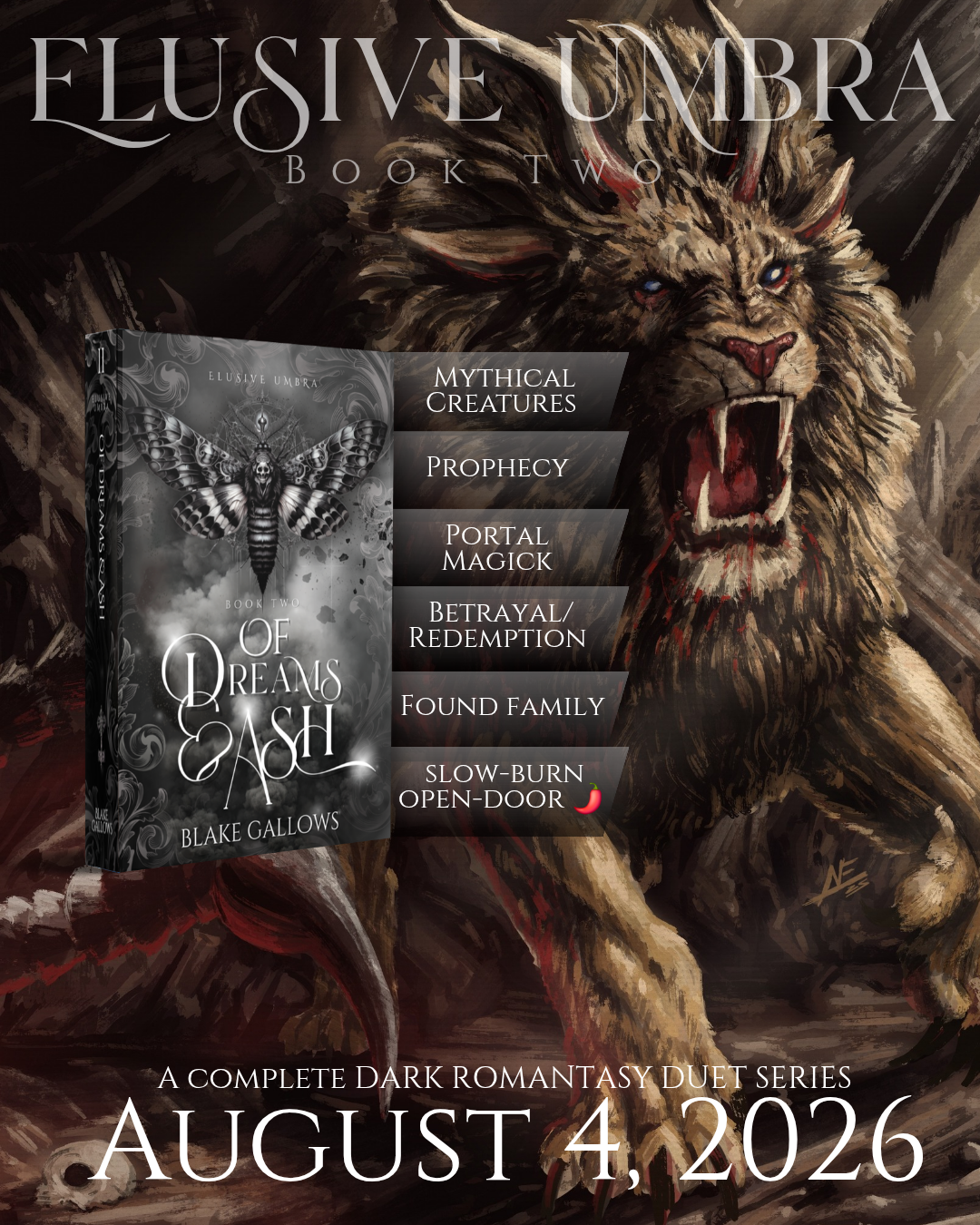 [Pre-Order+Incentives] Of Dreams & Ash by Blake Gallows (Elusive Umbra Book 2)