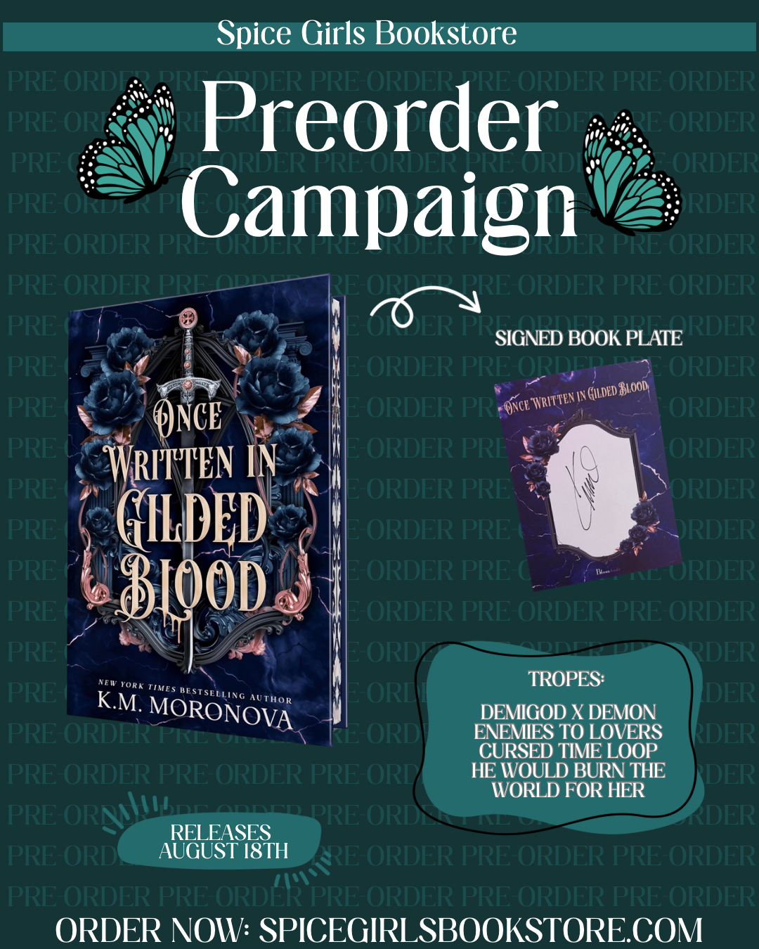 [Pre-Order][Signed bookplate]Once Written in Gilded Blood by K M Moronova