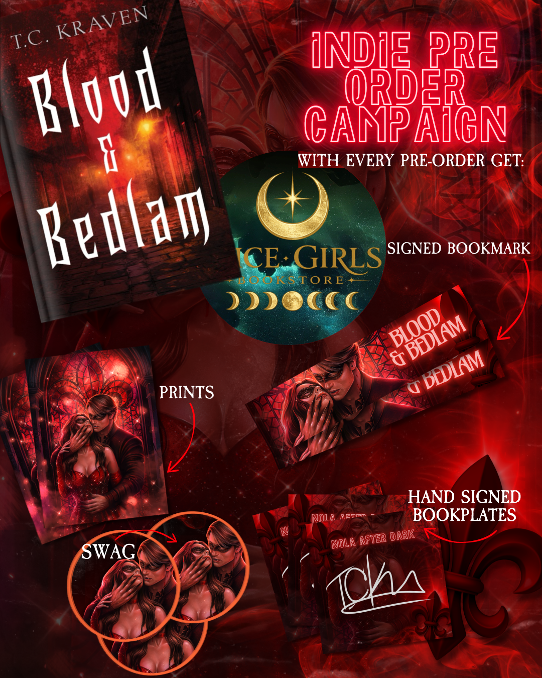 [Pre-Order+Incentives][Signed Copy] Blood & Bedlam by T C Kraven