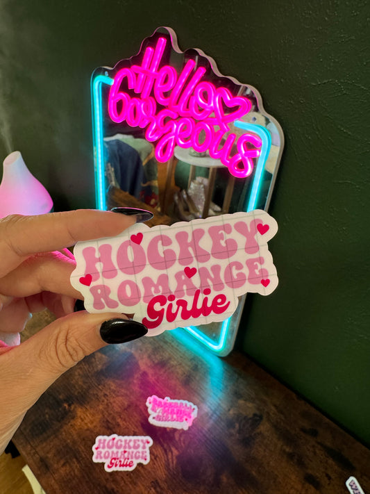 hockey romance girlie sticker