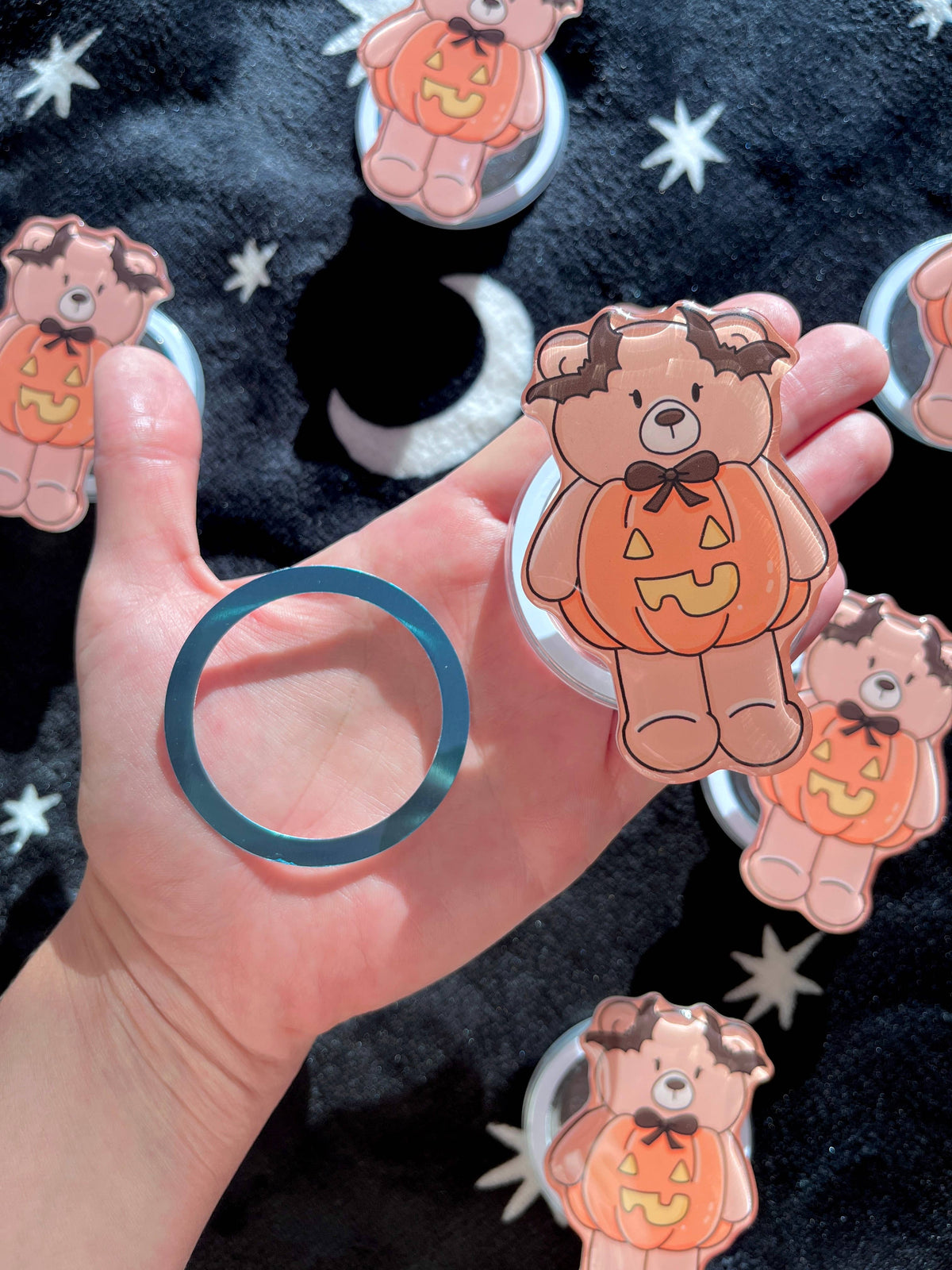 Pumpkin Bear Magnetic Pop Grip