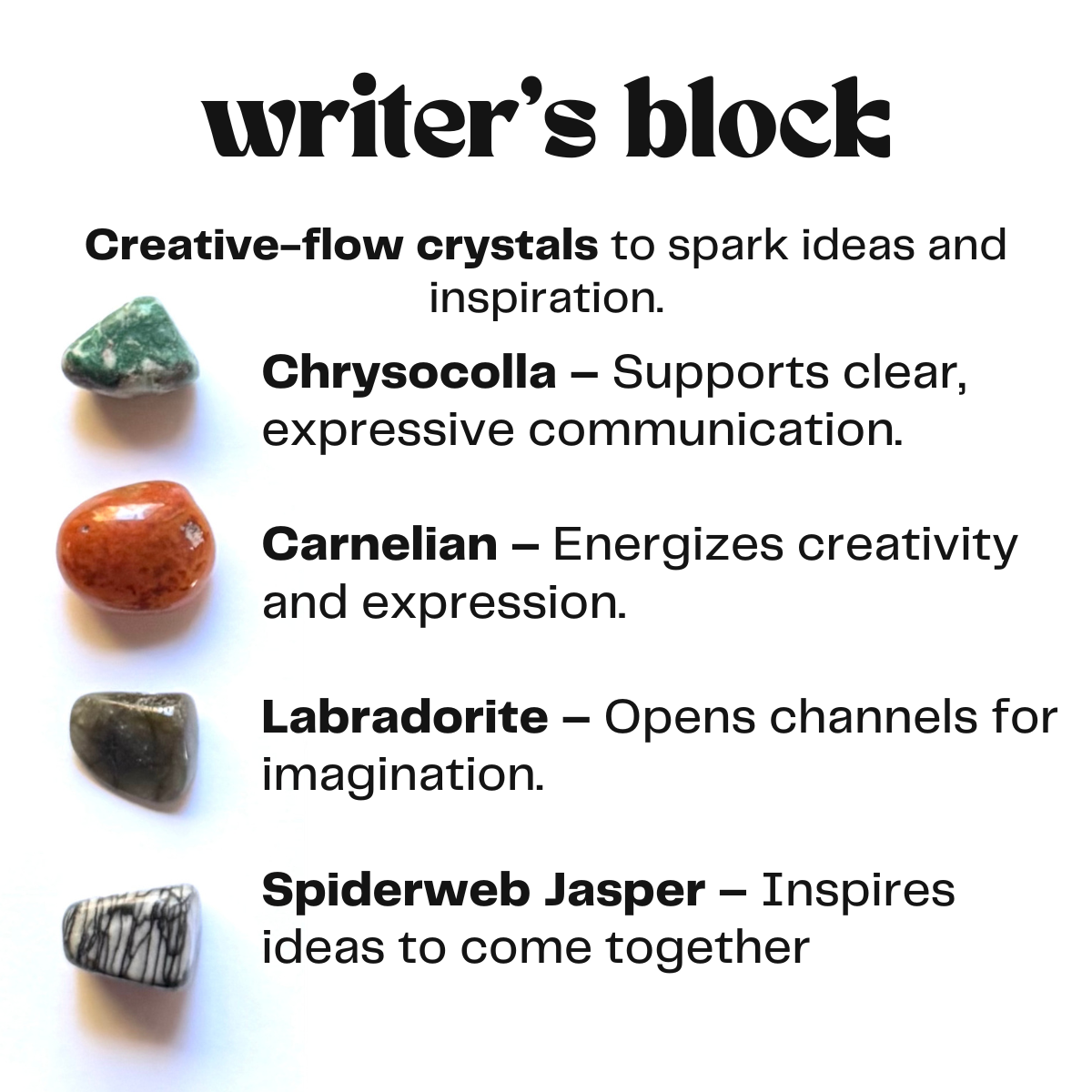 Writer’s block - crystals for creative flow - fun cheeky gift