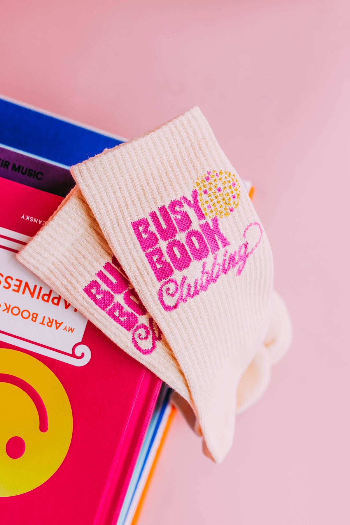Busy Book Clubbing Cute Reading Disco Ball Socks