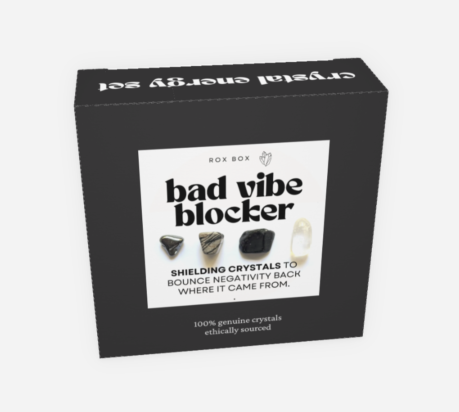 Bad vibe blocker - crystals for protection - fun cheeky gift set