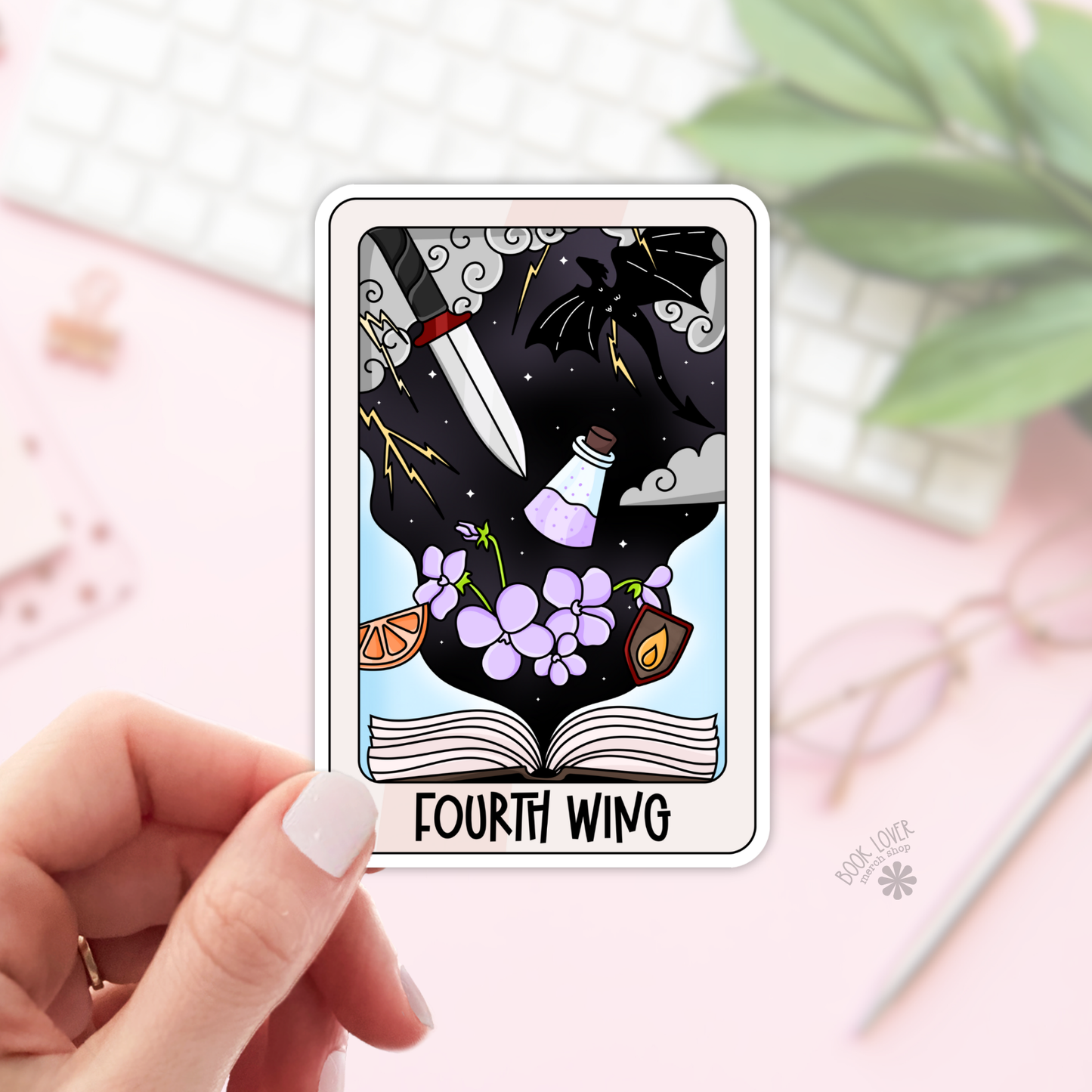 Dragon Reading Stickers / Fourth Wing Inspired Tarot Card