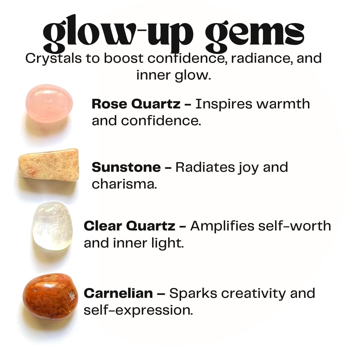 Glow-up gems - crystals for empowerment | cheeky gift witchy gift