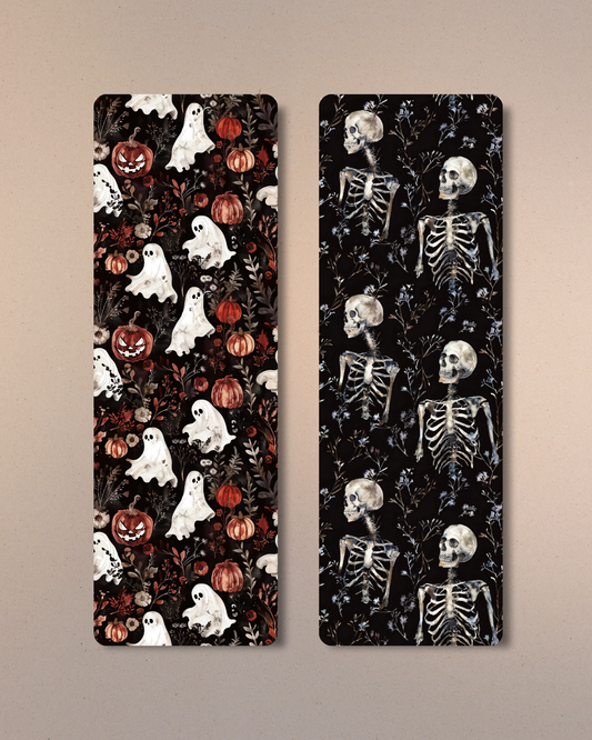 Gothic Halloween Bookmarks | Skeleton, Ghost