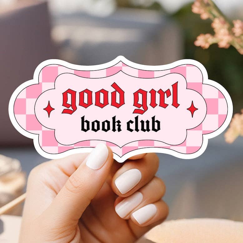Good Girl Book Club Checkered Sticker
