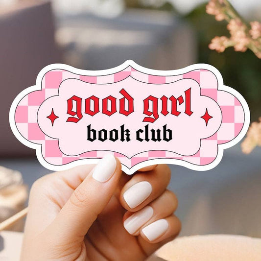 Good Girl Book Club Checkered Sticker