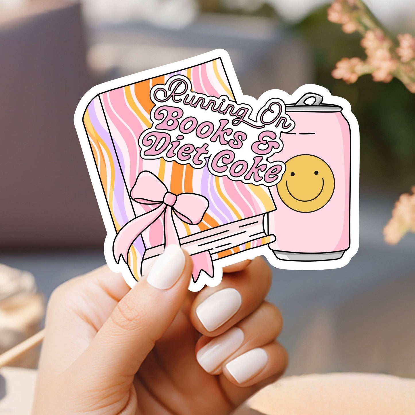 Running on Books and Diet Coke Sticker