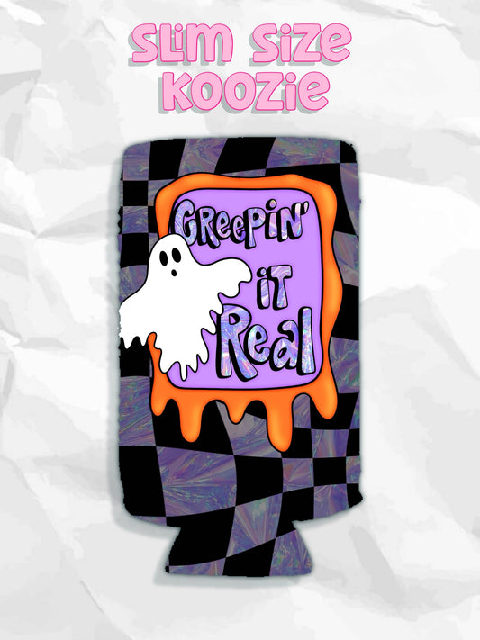 Creepin’ it real Halloween ghost koozies