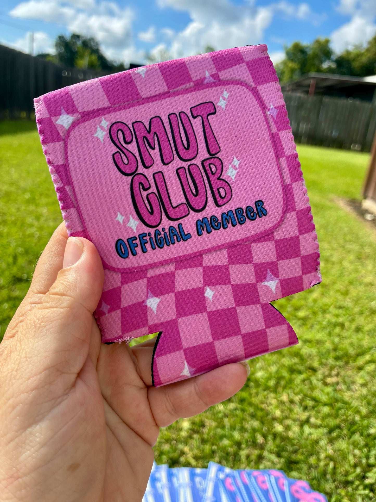 Smut club official members koozies for bookstores